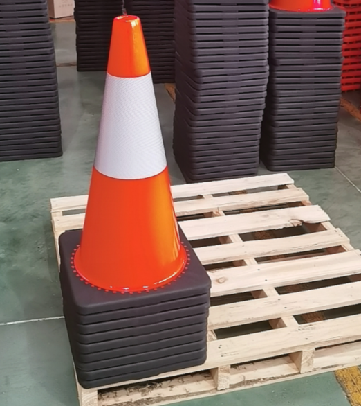 Coneis de trânsito flexíveis de PVC de 45 cm de altura Coneis de segurança de plástico 4