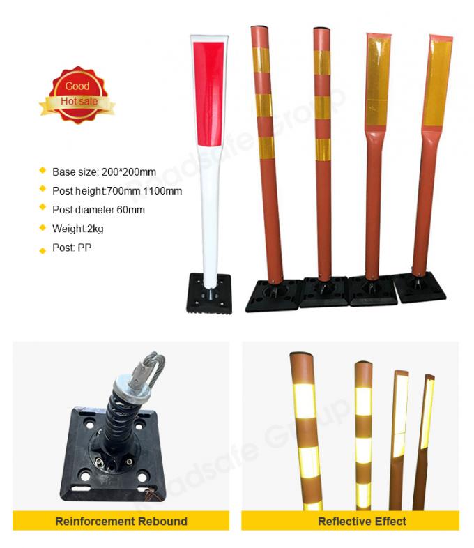 Aviso de segurança rodoviária ao ar livre de 75 cm Pólvora de aviso de trânsito de plástico PU durável 4