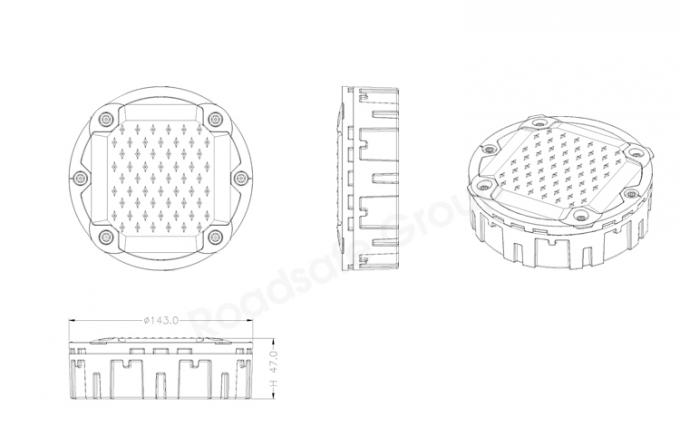 Alumínio Redondo Flashing LED Embedded Cat Eye Wireless Underground Driveway Marking Light Solar Road Stud 1