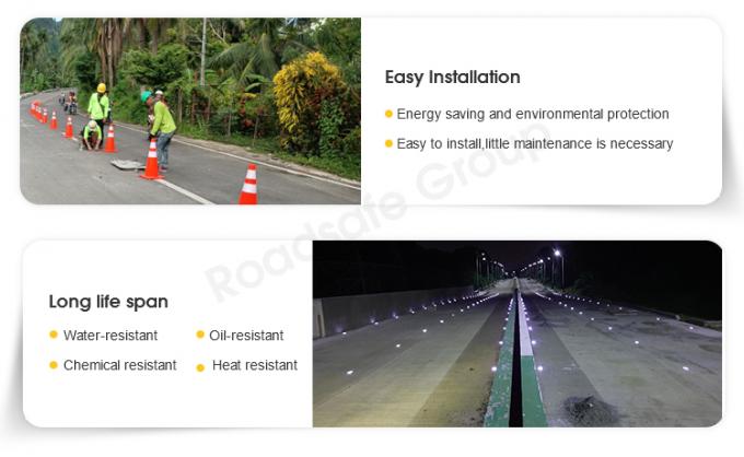 Alumínio Redondo Flashing LED Embedded Cat Eye Wireless Underground Driveway Marking Light Solar Road Stud 3