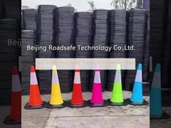 High Visibility Road Safety 75cm PE Traffic Cone with Black Base